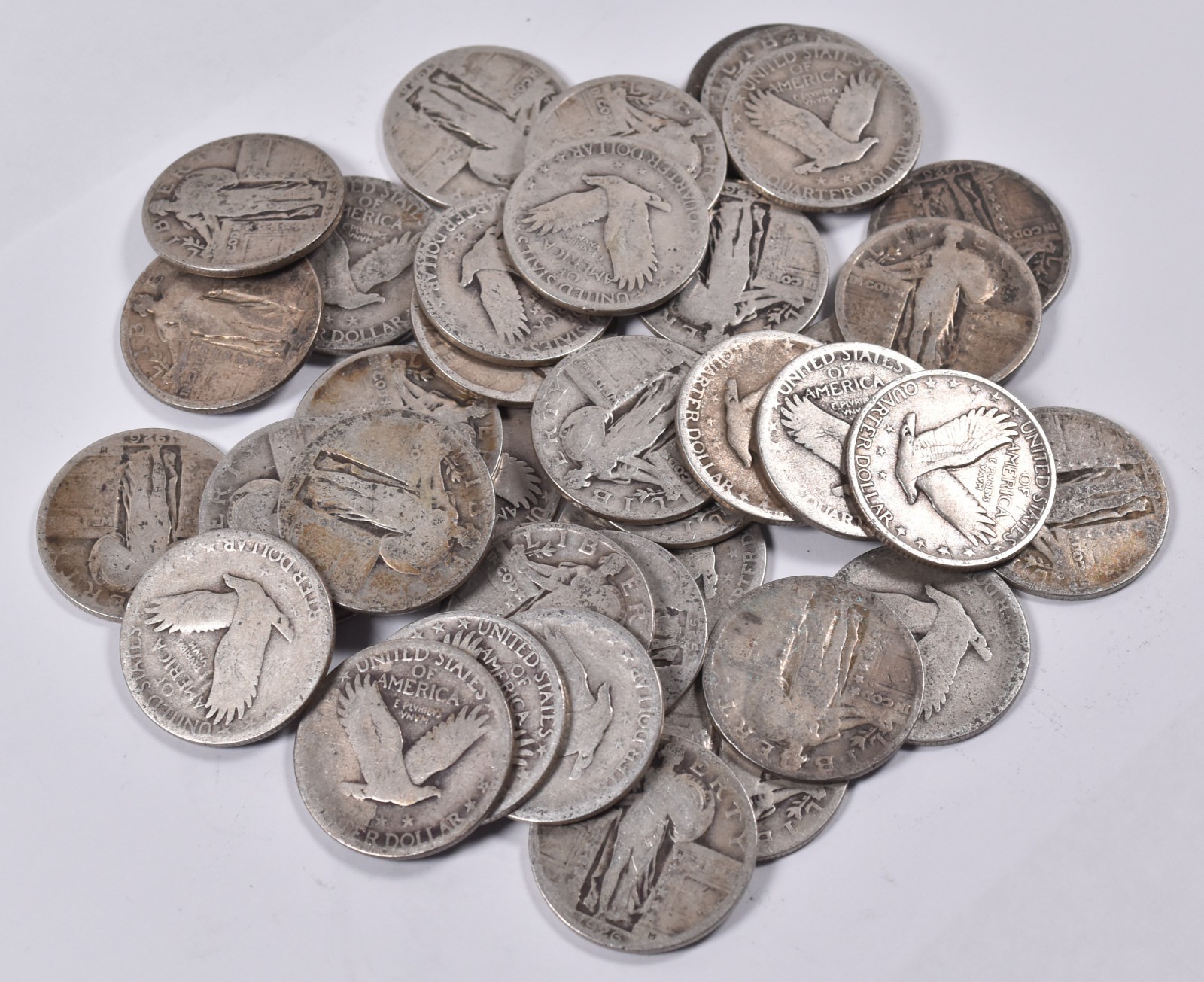 (40) 1925-1930 Average Circ Standing Liberty Quarter ROLL