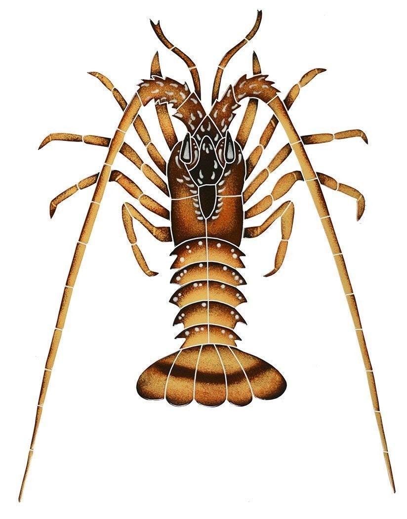 Artistry in Mosaics Spiny Lobster Ceramic Swimming Pool Mosaic (24" x 18")