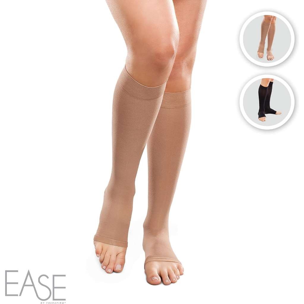 Therafirm Ease Opaque Open Toe, Knee Highs 20-30mmHg (Sand) X-Large Short