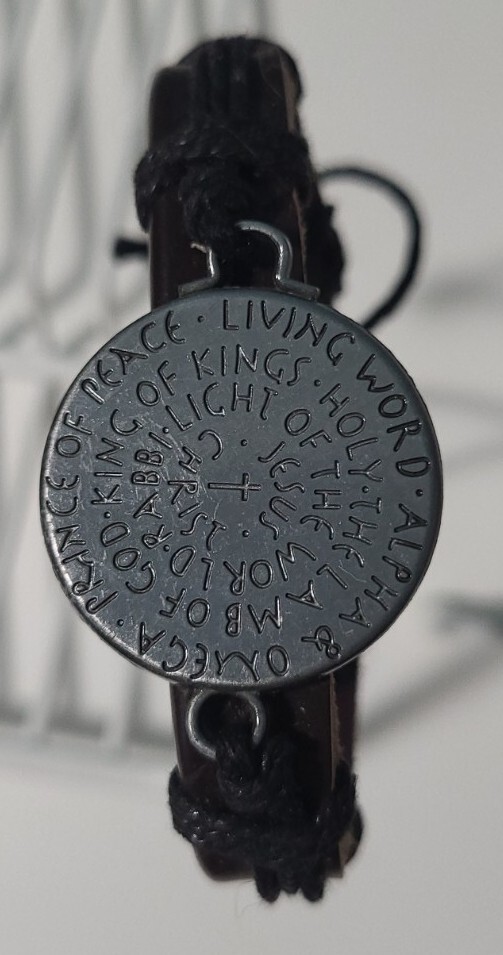 Bracelet Leather Handmade Scripture
