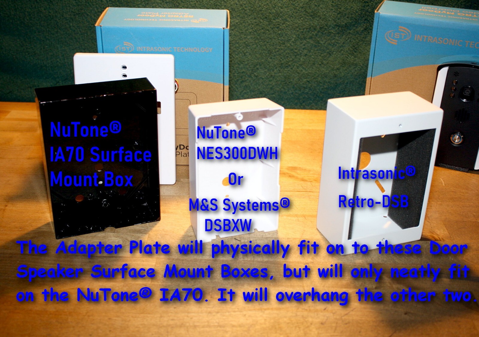 Intrasonic™ Retro MyDoor™ Video Doorbell (Black) & Adapter Plate (Black)
