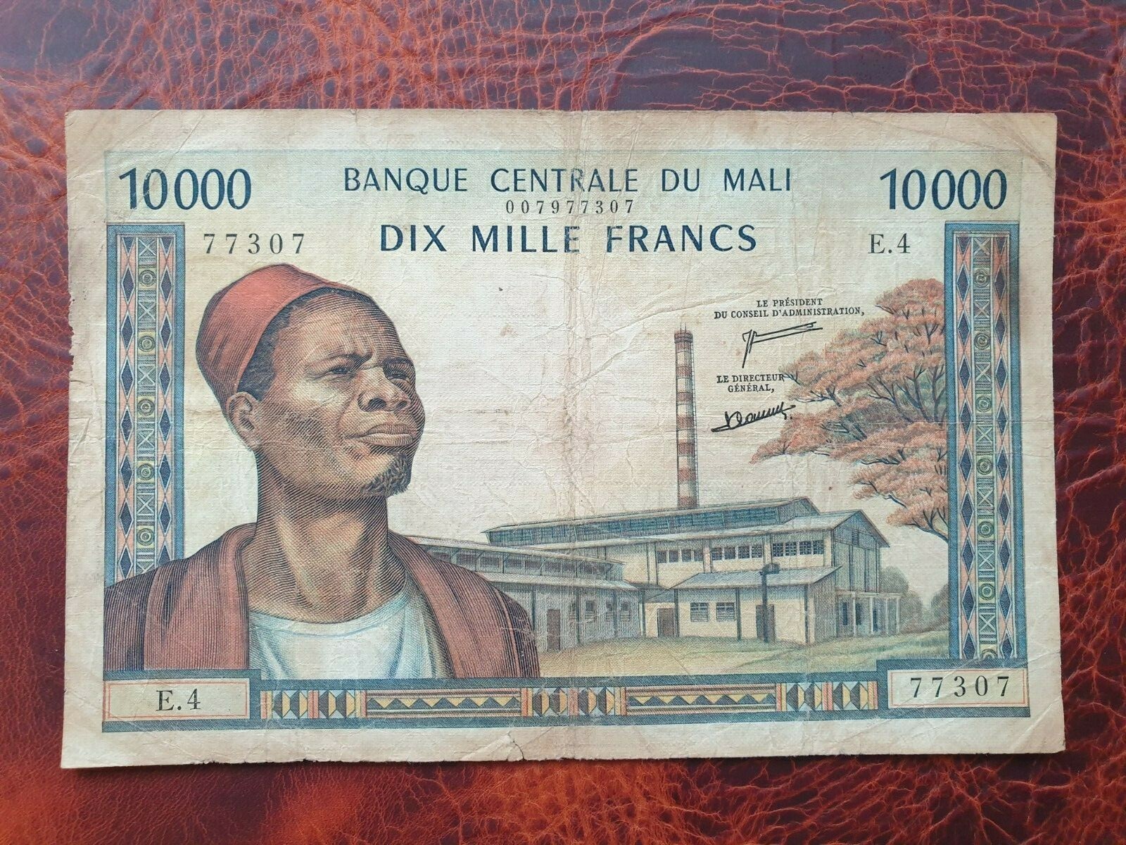 Mali 10000 francs 1970's banknote