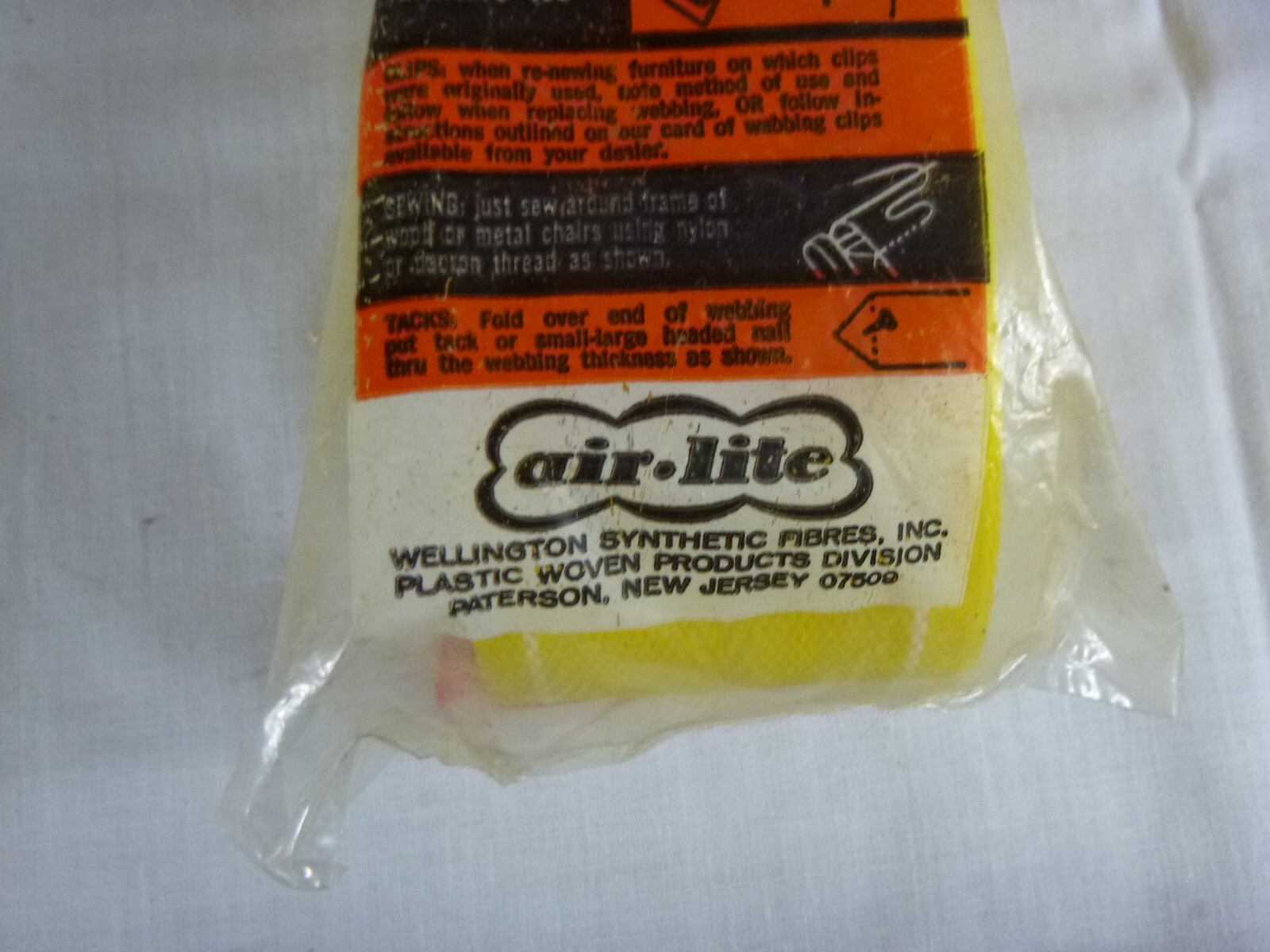 Pk of 39' Vtg Wellington Sunny Yellow Lawn Chair Replacement Webbing