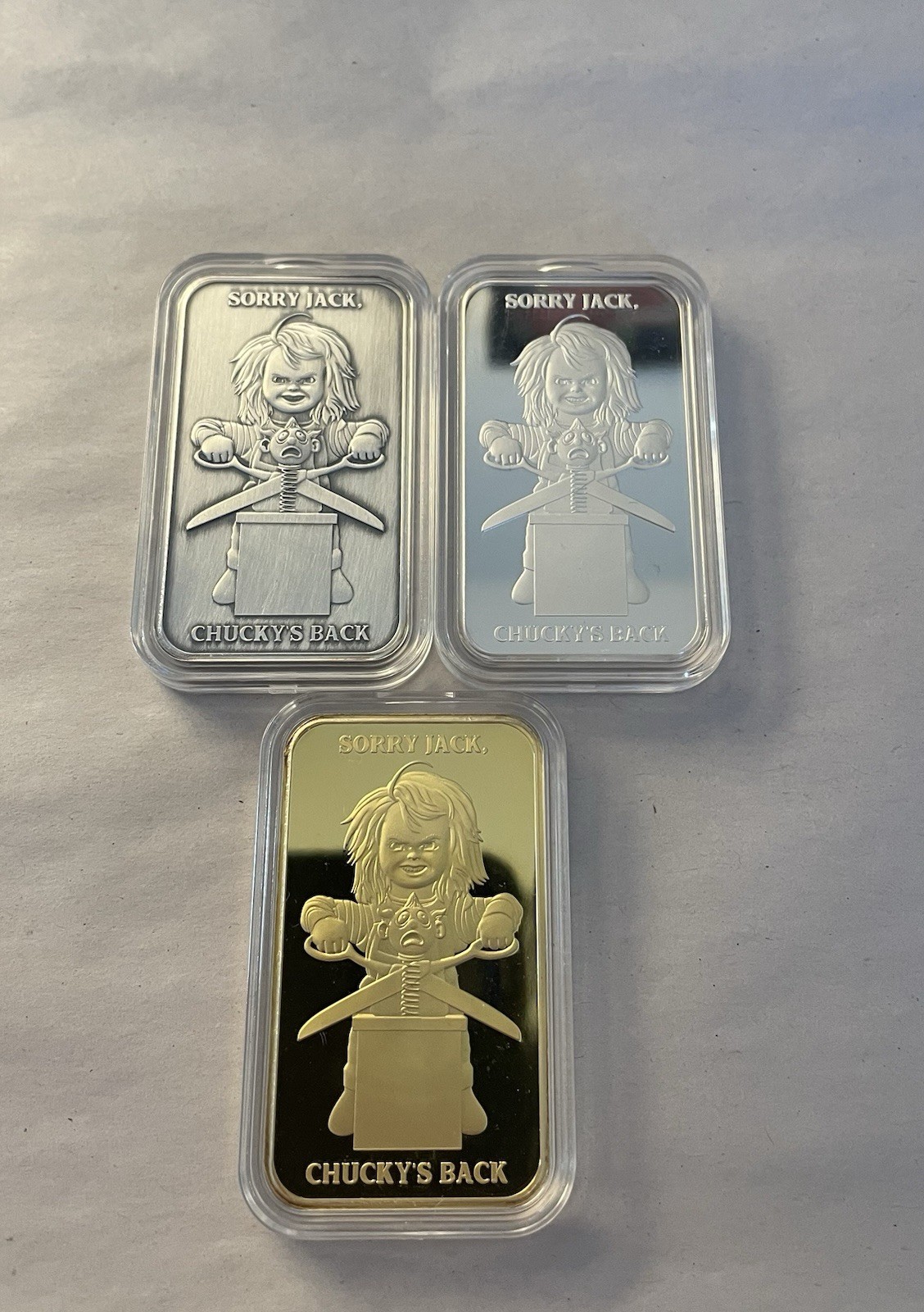 3pc Child’s Play Sorry Jack Chuckys Back 999 Silver Set #6