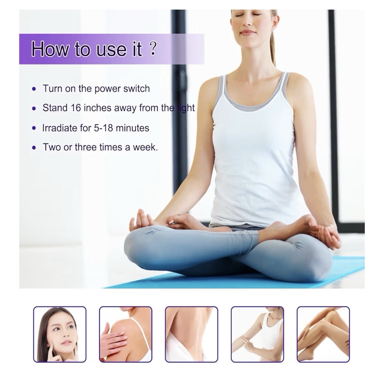 18 LED Therapy Light Lamp Adjustable Stand Home Wellness