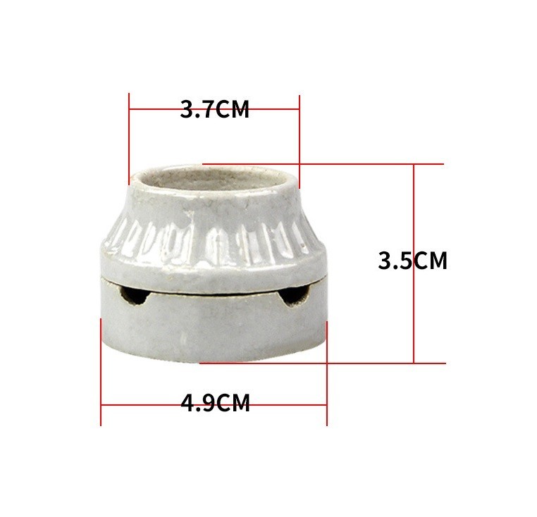 1x E26 E27 Light Socket Porcelain Ceramic Screw Socket Lamp Holder Bulb Base