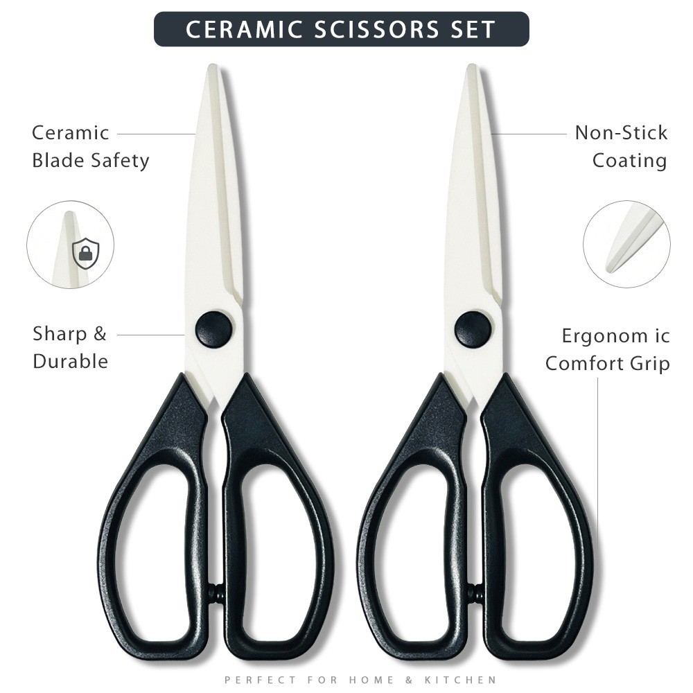 Ceramic scissors 2Pcs set  for cutting healthy foods and baby food easy to clean