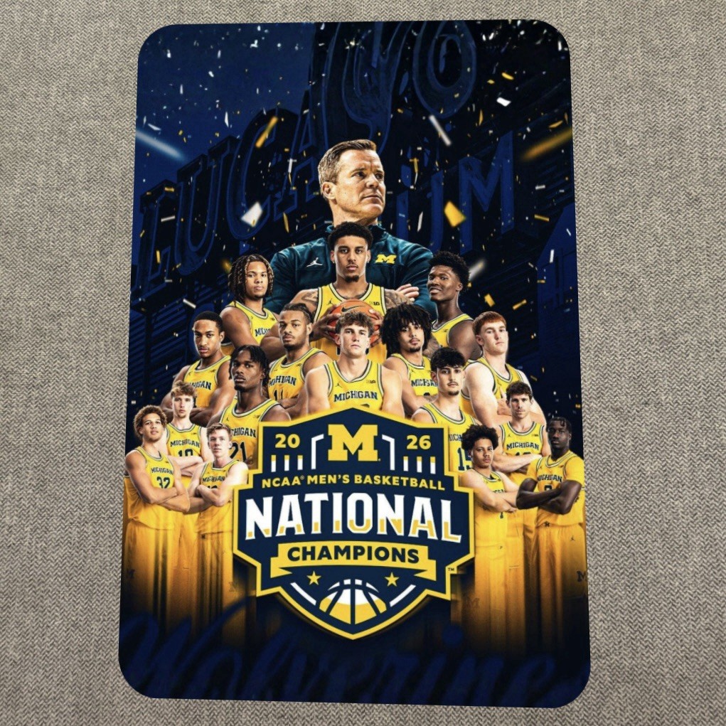 Michigan Wolverines Men's Basketball NCAA Champs Metal Sign/Poster DY