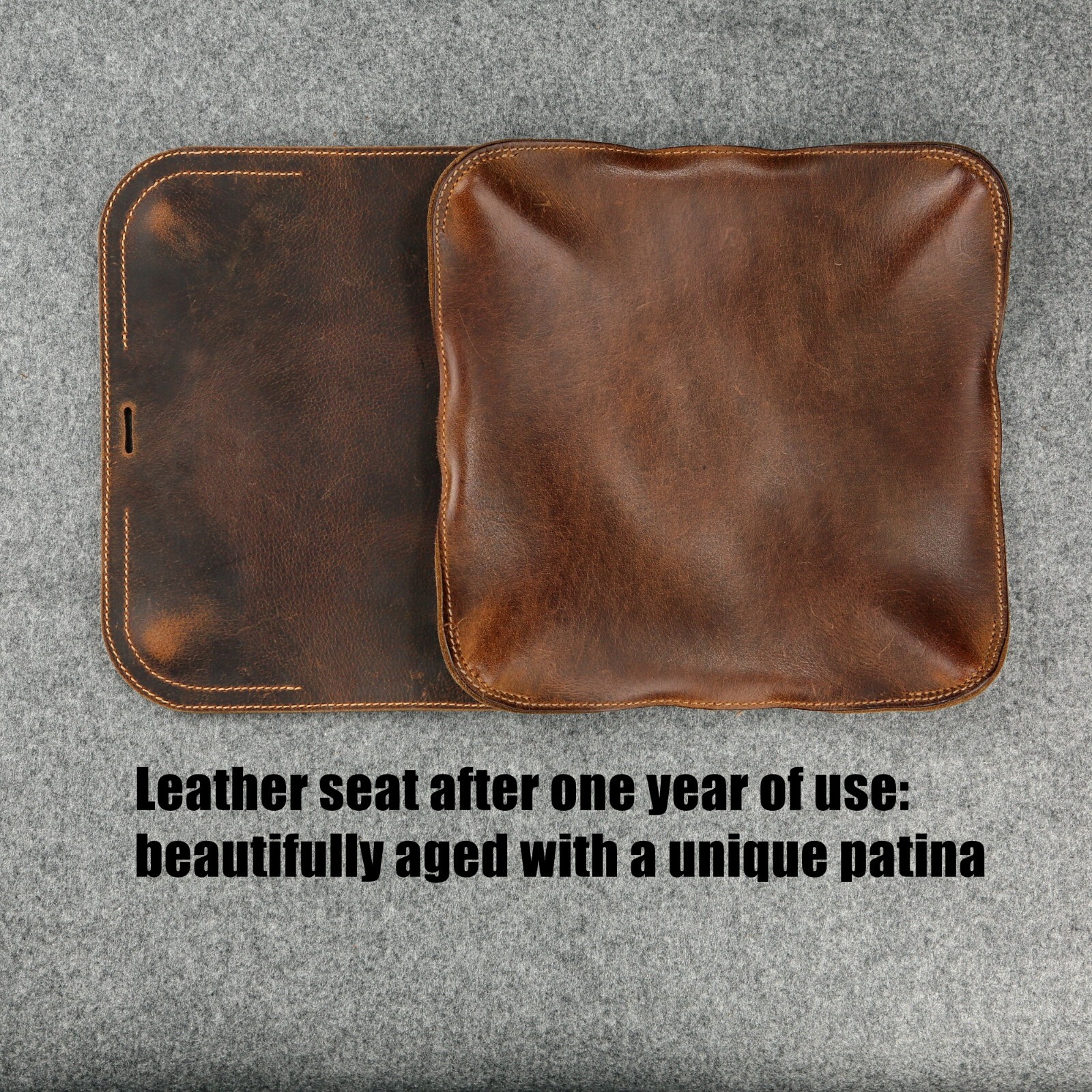Leather Camping Stool Comfortable Folding Leather Stool for Hiking and Fishing