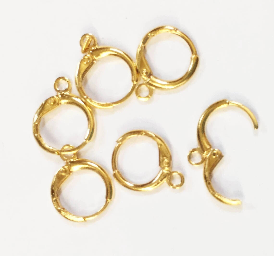 100 pcs Round Leverback EarWire 12mm