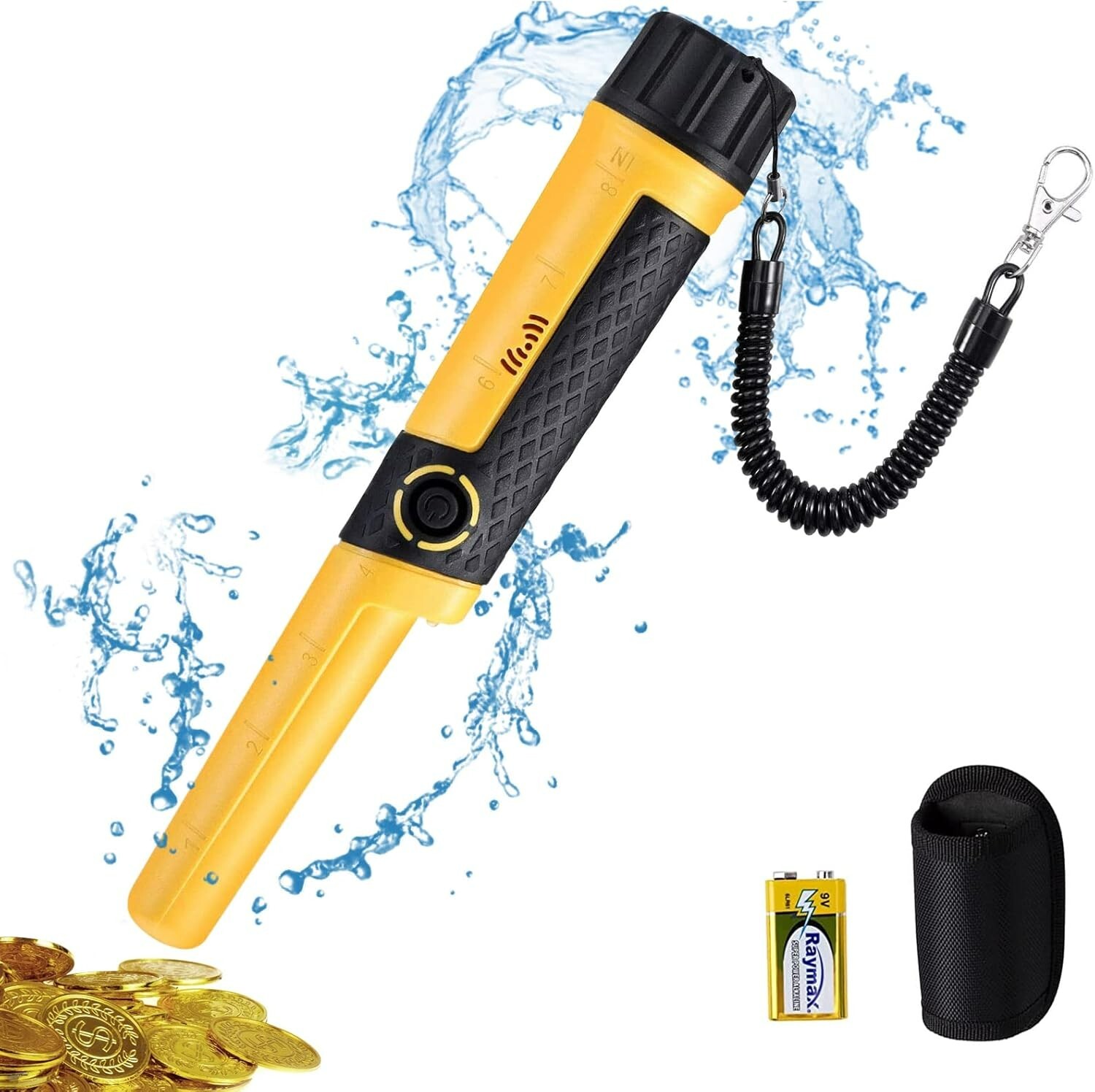 Pinpointer Wand: 5’’ Detection Depth, Lightweight & Fully Waterproof