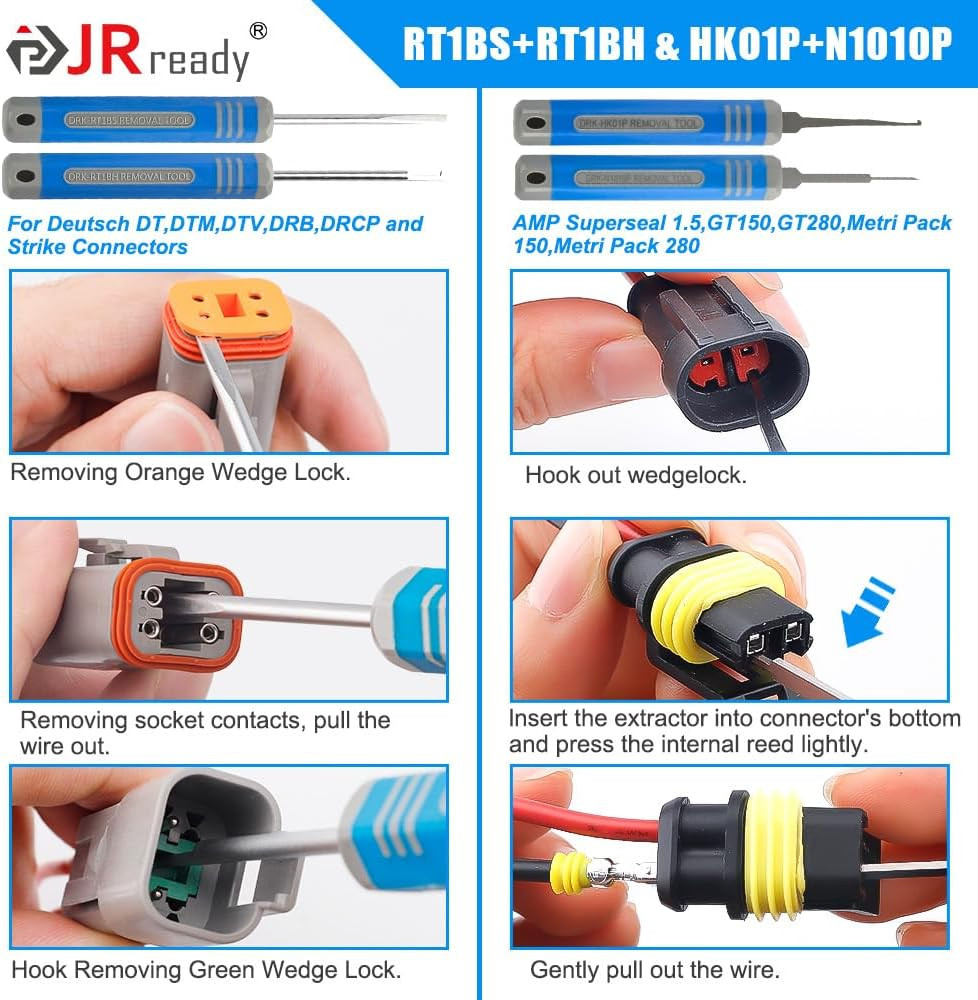 ST5253-22-P Pin Extractor Tool Kit 22PCS Terminal Release Tools for Deutsch AMP