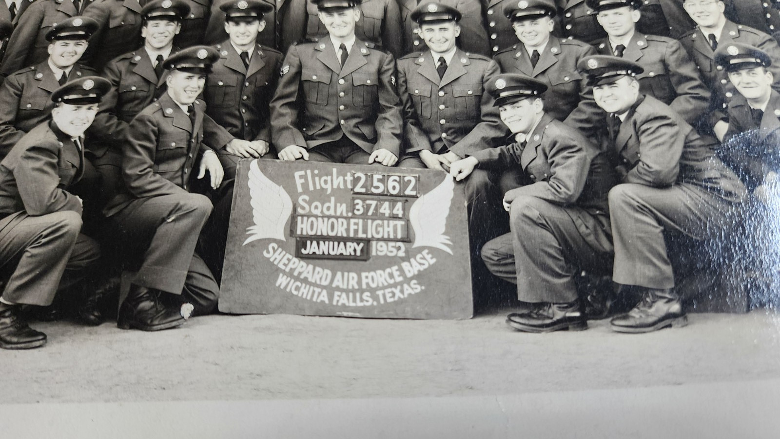 Vtg 1952 USAF Photo - Flight 2562, Sqdn 3744 Honor Flight 1952 Sheppard AFB - TX
