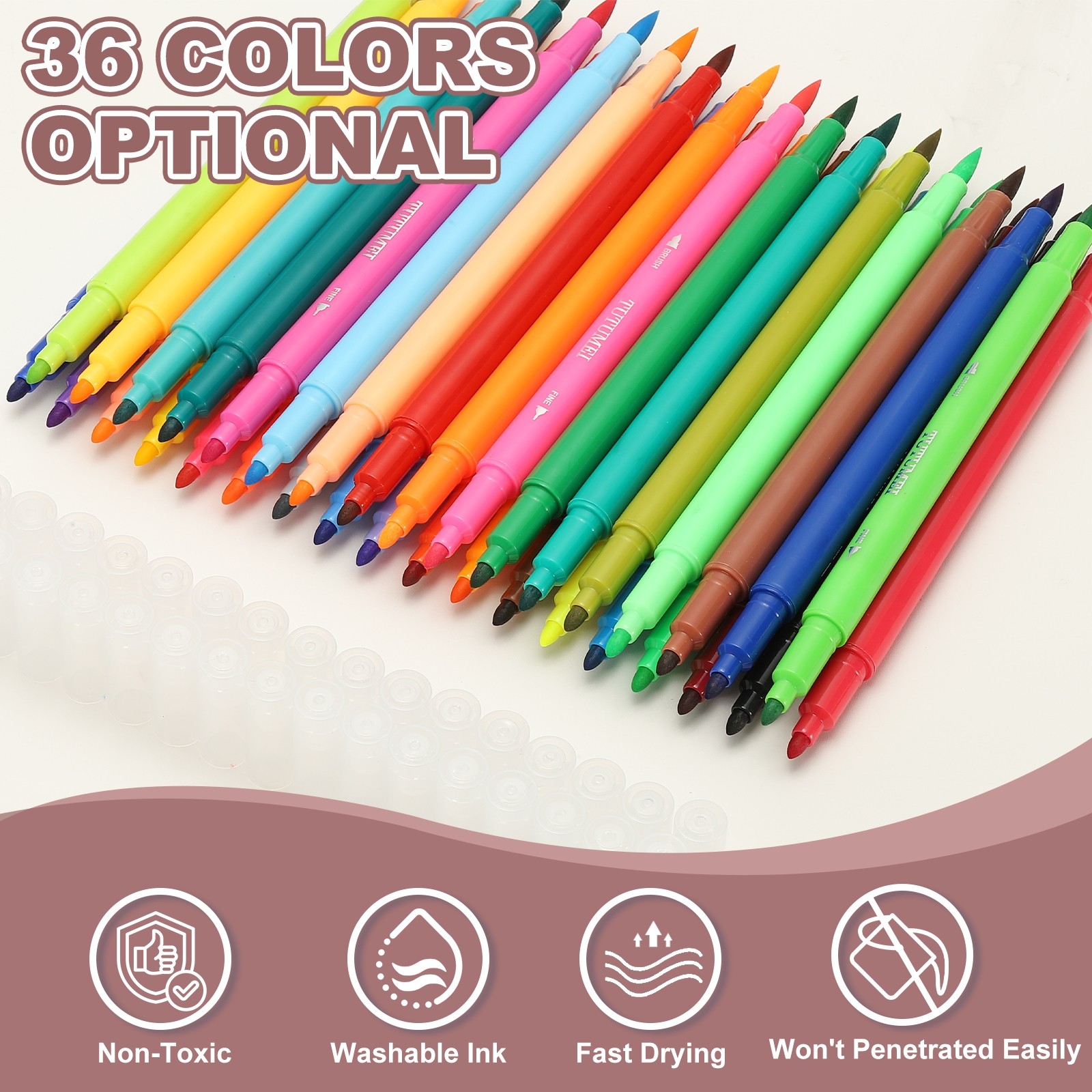 12 Pack Dual Markers Brush Pens Colored Pen Marker Set, Blue