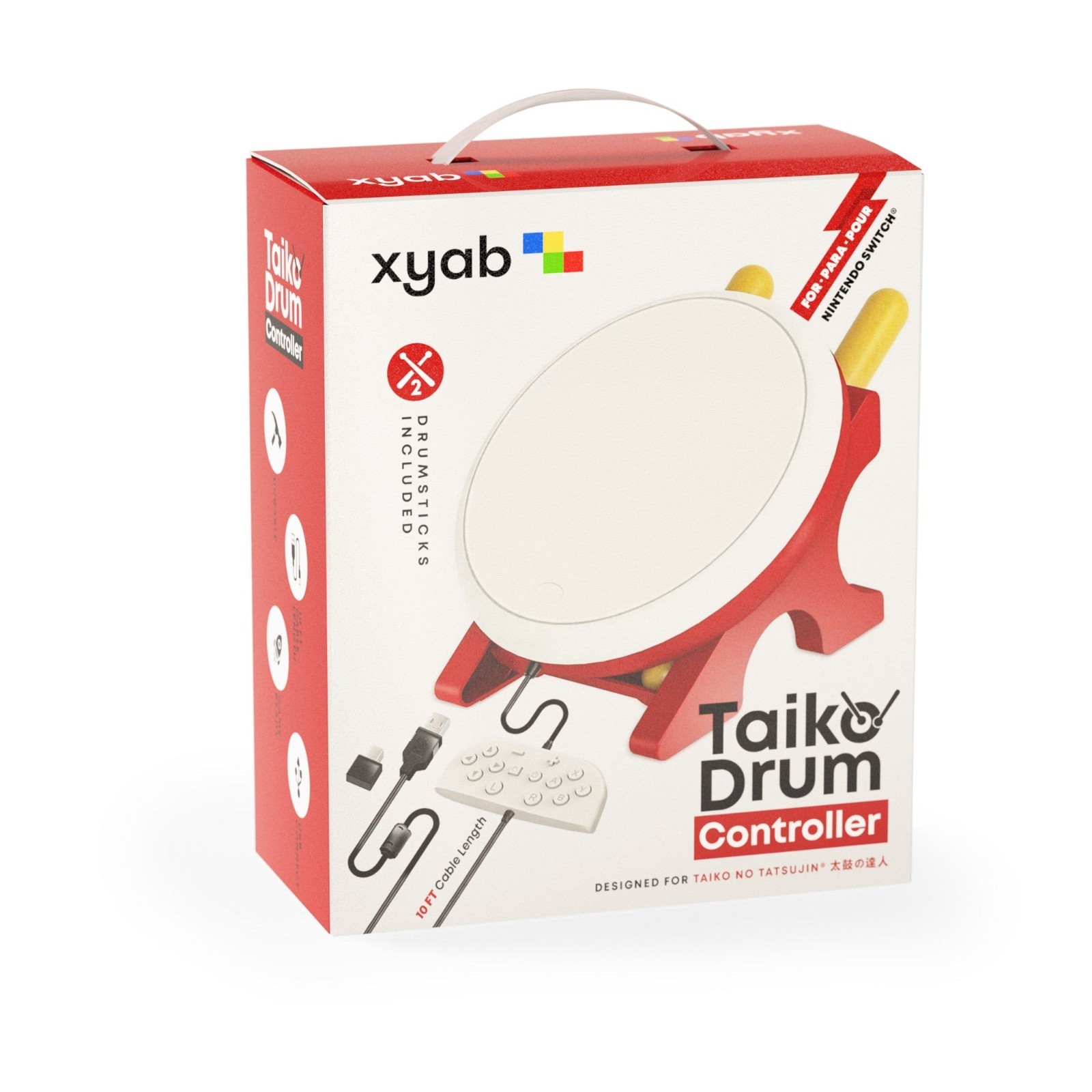 Taiko Drum Pad Controller With Drum Sticks For Nintendo Switch Taiko 1E NEW XYAB