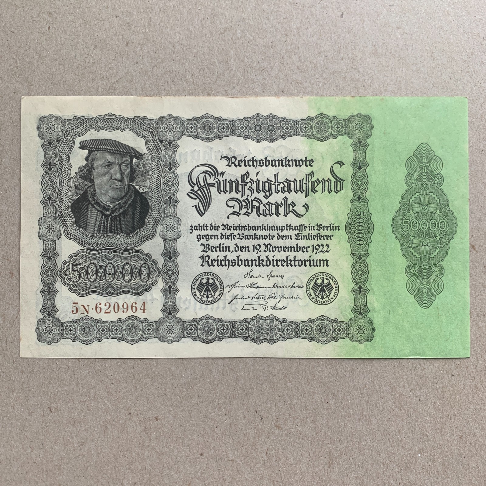 🇩🇪 Extra Large 1922 GERMANY 50000 Mark Banknote. Germany Post WWI WW1 Currency