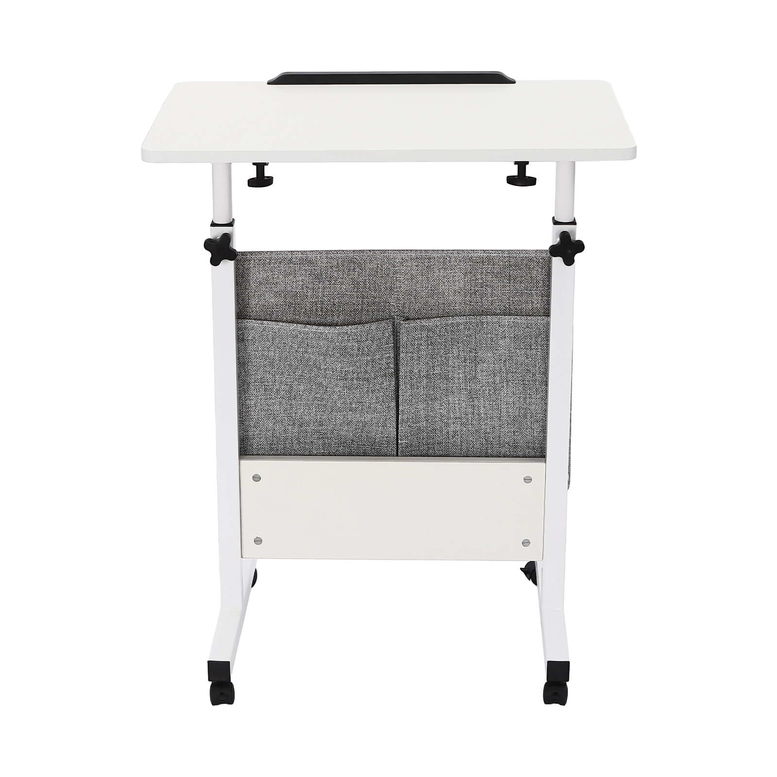 Rolling Laptop Desk Office Computer Table Adjustable Height Stand up w/ Storage