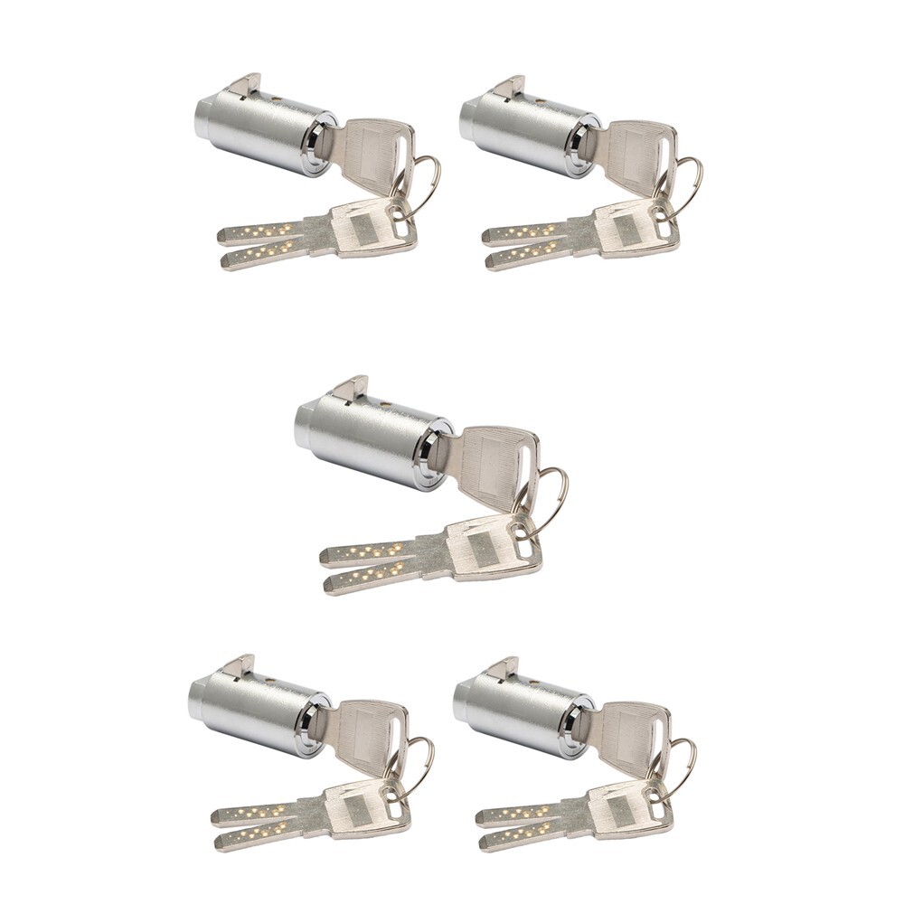 5 Pack Keyed Different Brass Dimple Lock Cylinders for Vending Machine T-Handle