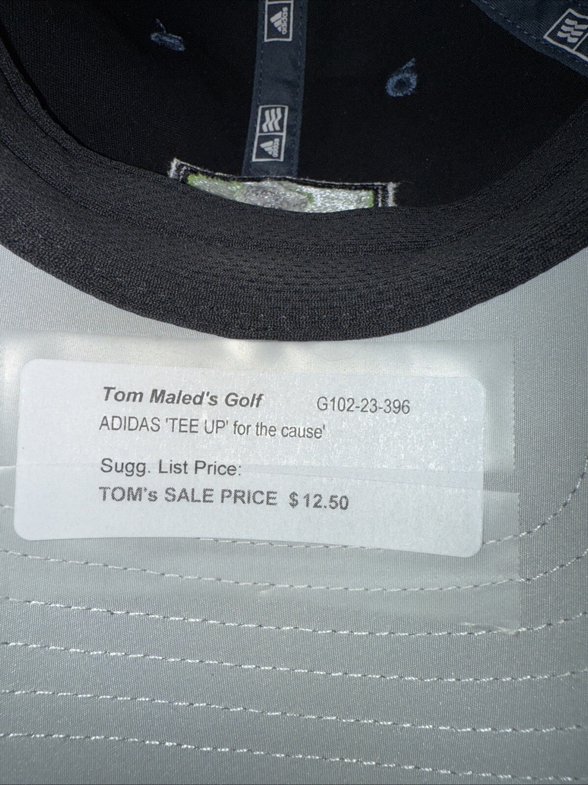 Adidas TEE UP Fore the Cause Patch on Teal Blue Hat Cap w Hook Loop EUC