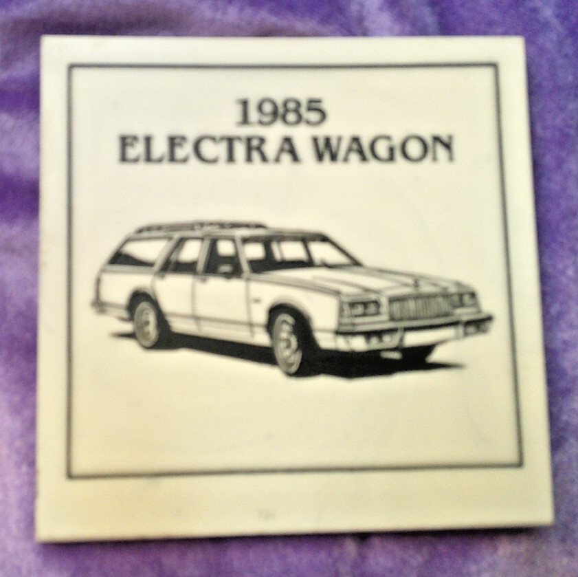 VINTAGE 1985 BUICK ELECTRA WAGON Advertising Coaster Marbled GORGEOUS FREE SHIP
