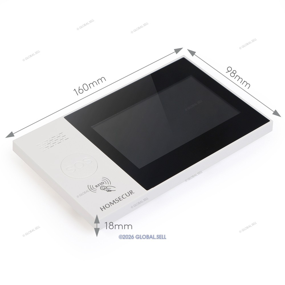 HOMSECUR Wireless WIFI 4G RFID LCD Home Alarm System Touch Screen+SOS Intercom