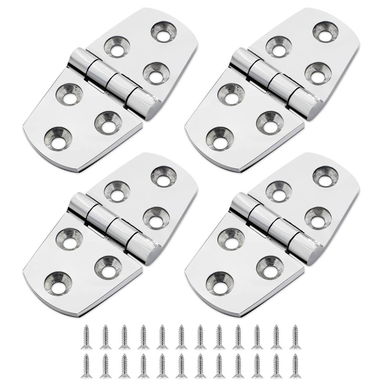 316 Stainless Steel Boat Hatch Hinges,3 inch x 1-1/2 inch (76 x 38mm) Polishe...