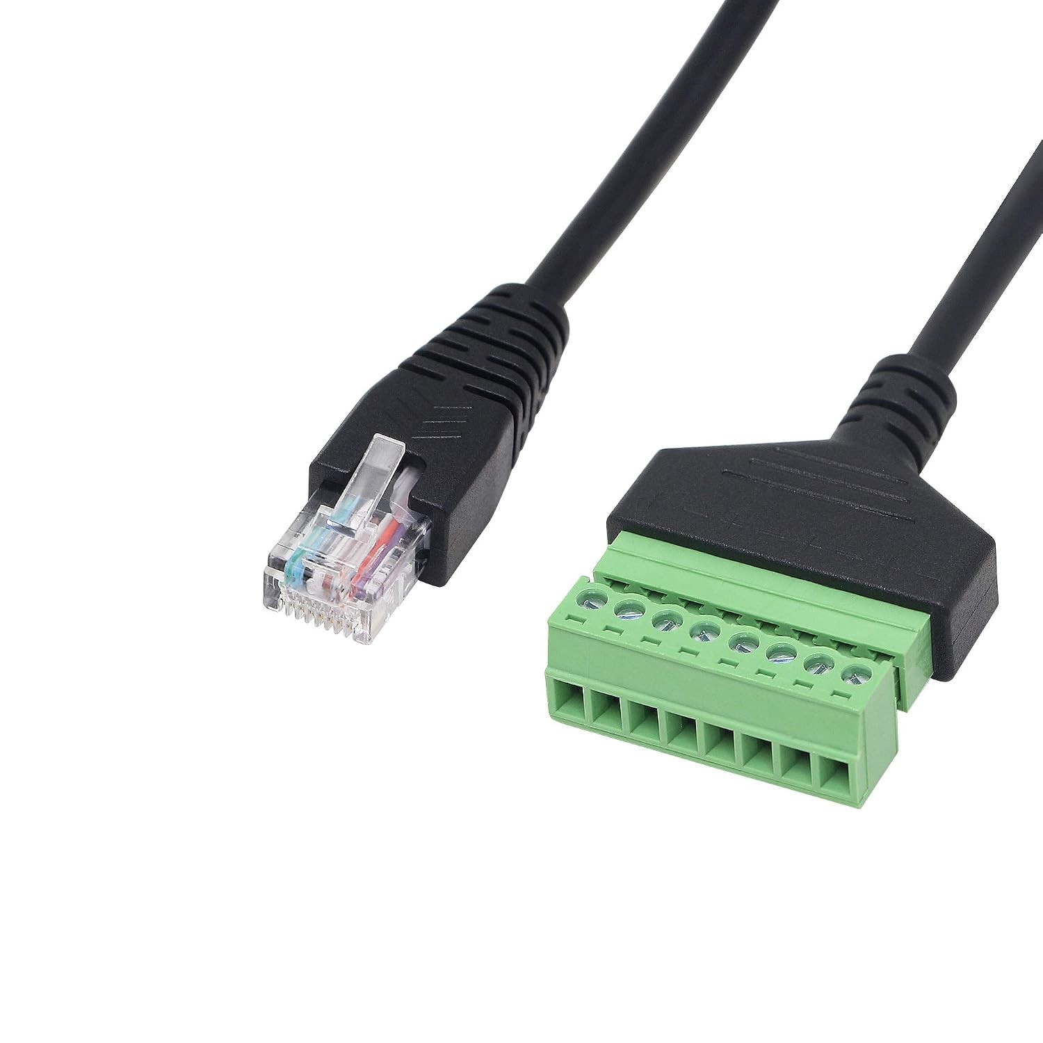 Cat7 RJ45 Male to 8 Pin Screw Terminal Block Ethernet Connector