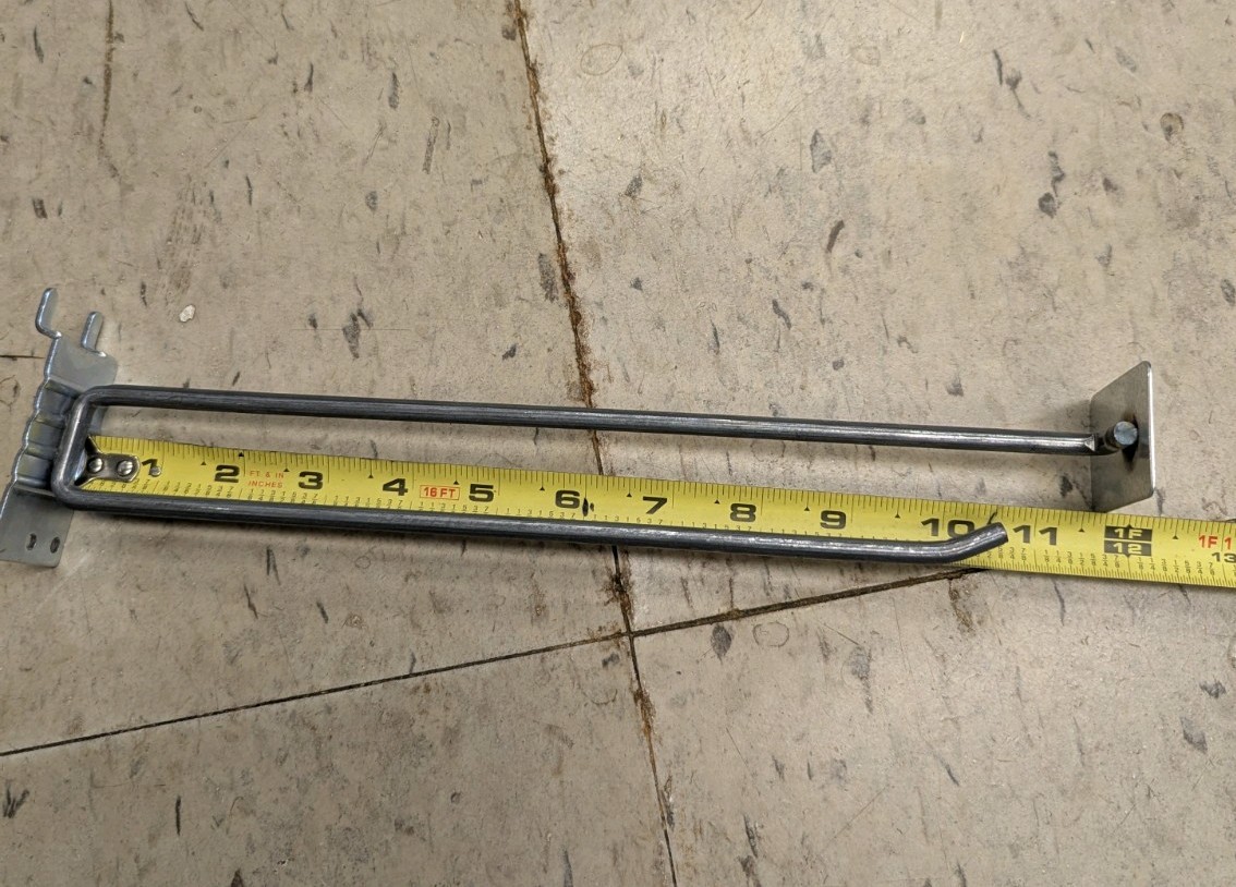 10 Inch Metal Pegboard Slatwall Hooks With Label Tag Holder x10 Piece Lot