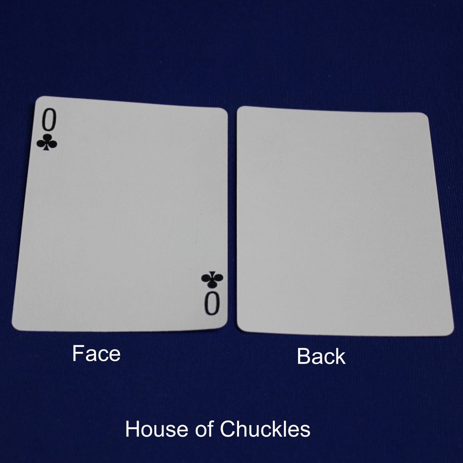 0 of Clubs, Bicycle Printed Gaff Card, Blank