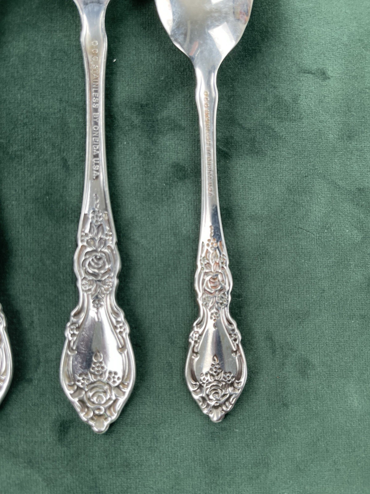 Oneida WORDSWORTH Sugar Spoon Dinner Fork Set 3 Stainless Flatware USA Made