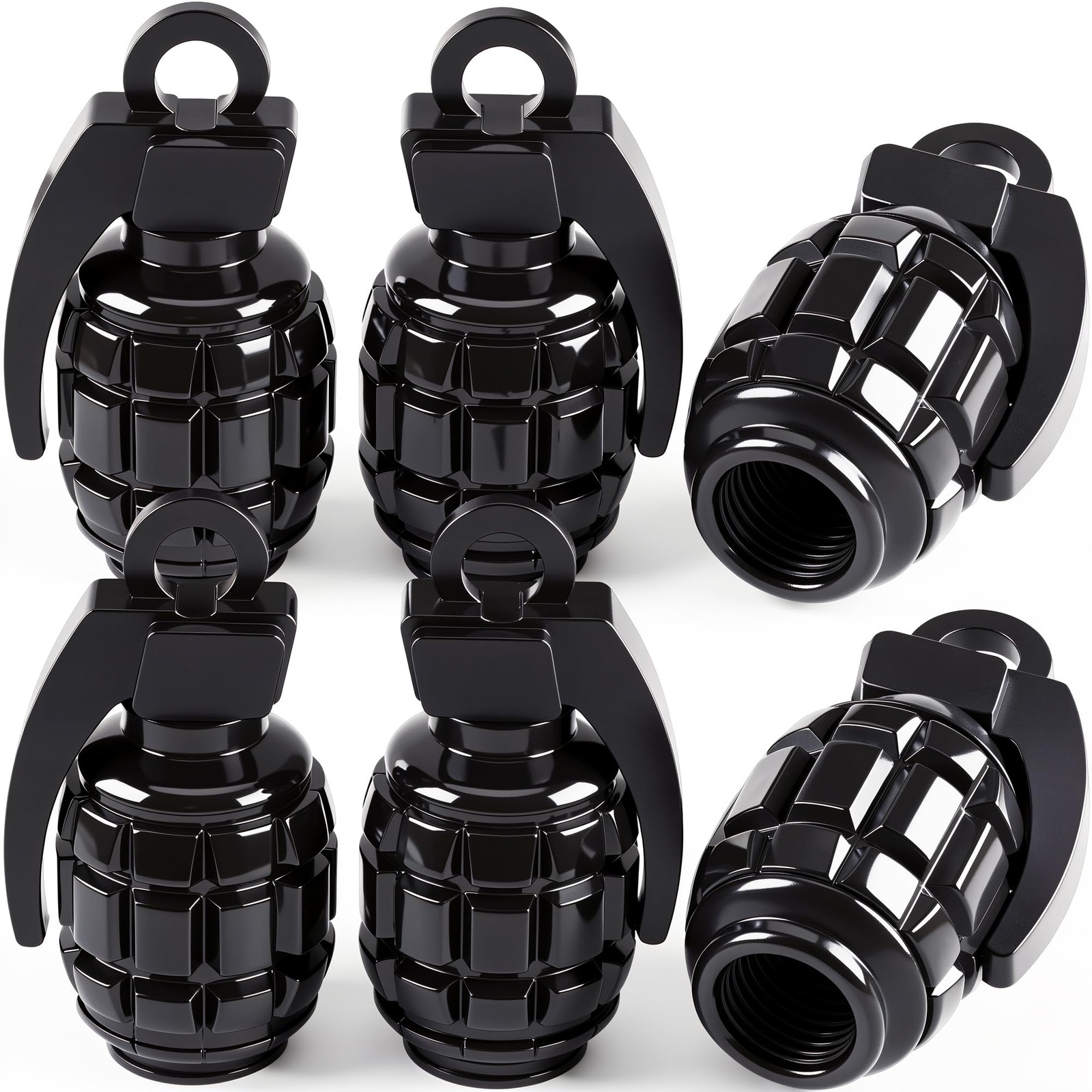 MEAJOO 6PCS Tire Valve Stem Caps, Aluminium Alloy Tire Valve Stem Covers Univ...