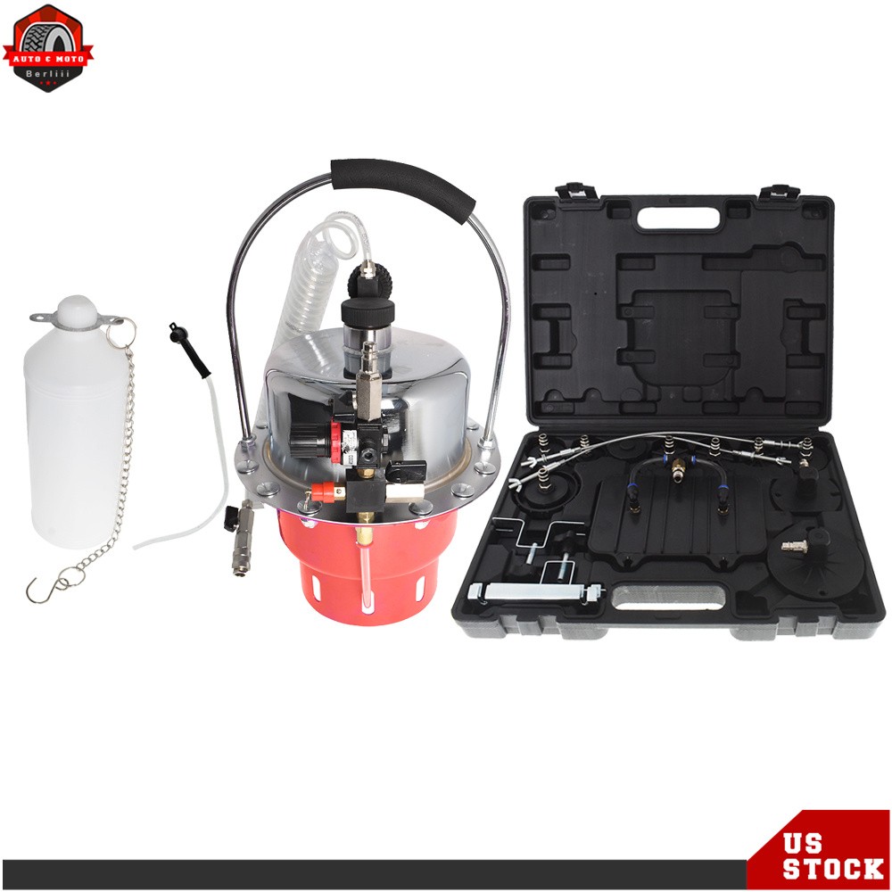 Portable Pneumatic Air Pressure Kit + Brake & Clutch Bleeder Valve System Kit