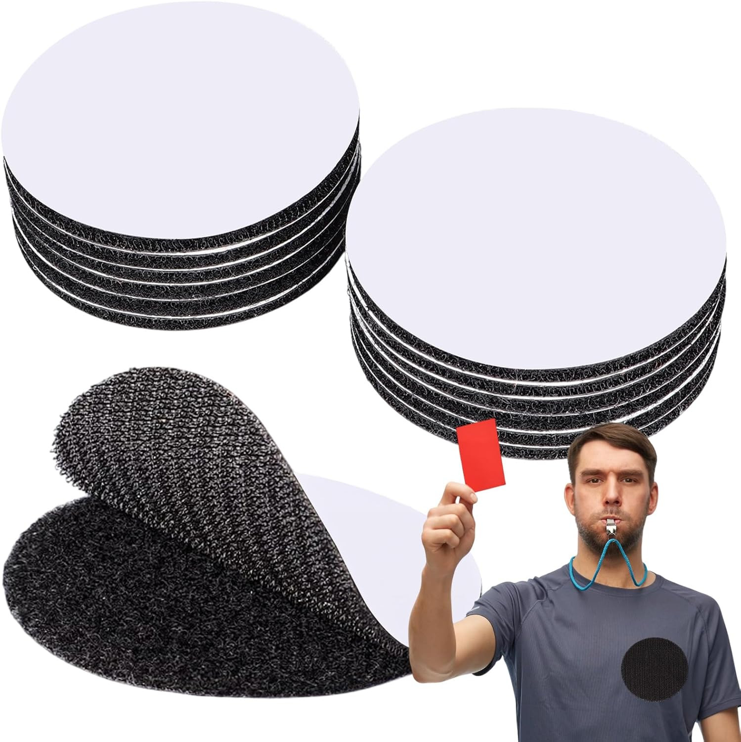 12 Pairs 3 Inch Round Adhesive Tape Hook and Loop Dots for Wall Decor Tool