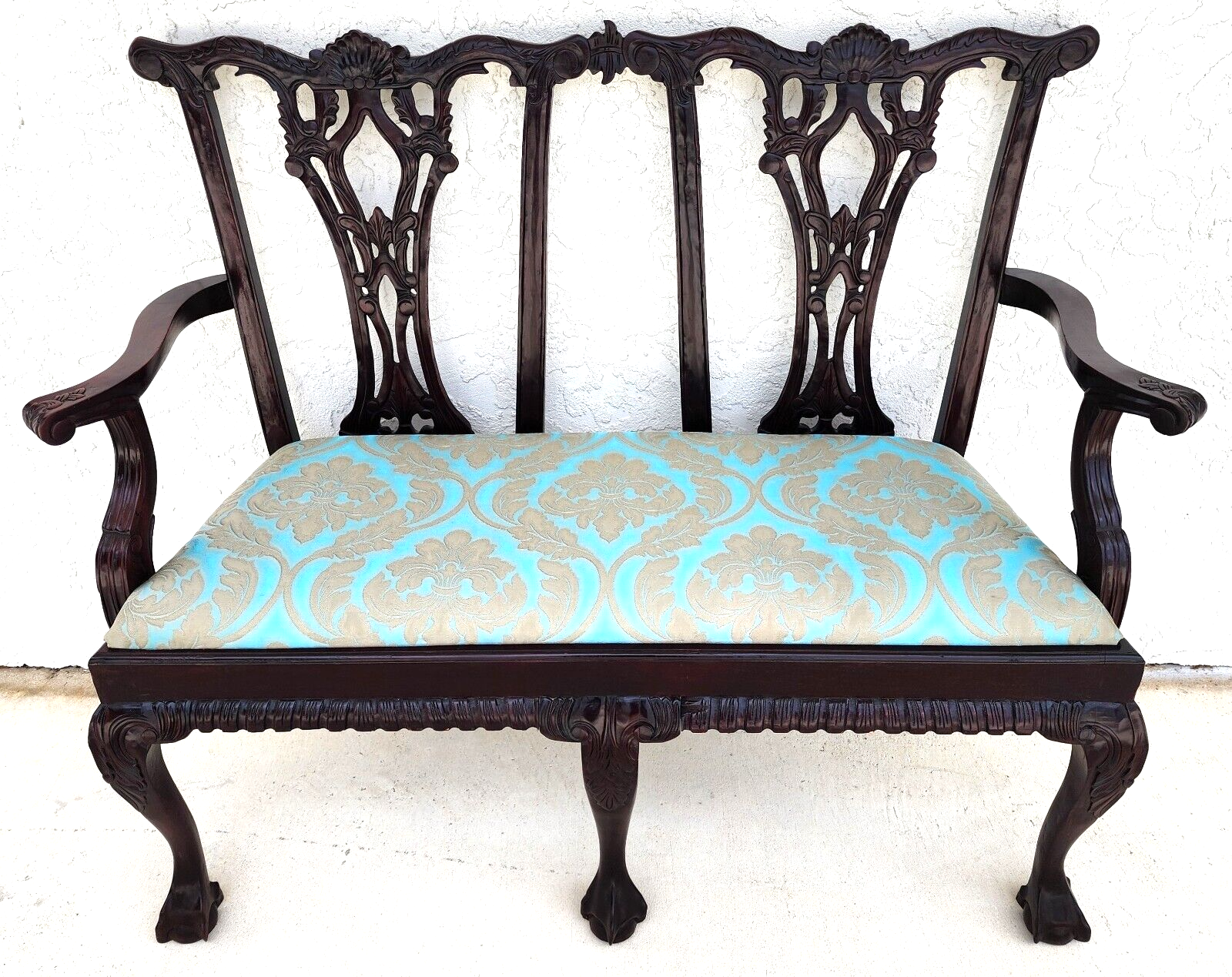 Chippendale Bench Settee Vintage