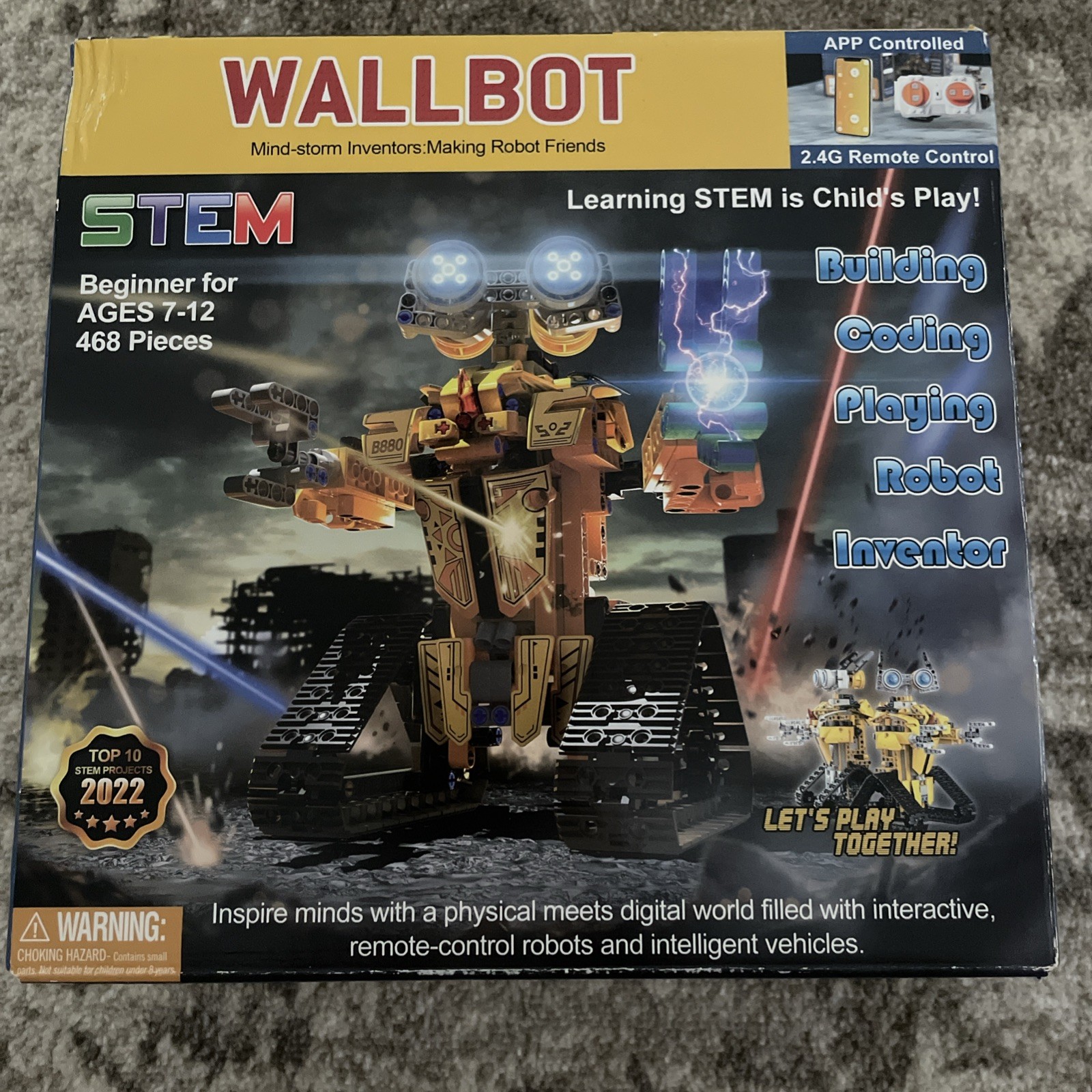 Wallbot Remote Controlled Robot Building Kit, Hot STEM App Controlled and Mindst
