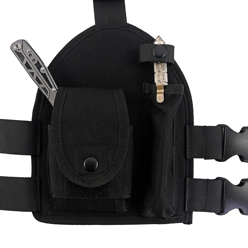 Utility Handcuff Storage Tactical Drop Leg Flashlight Pouch Adjustable Thigh Rig