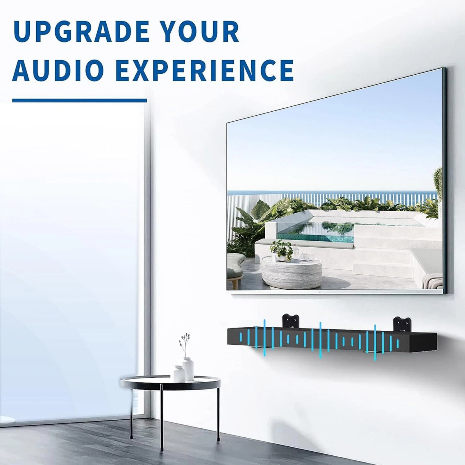 Universal Sound Bar Wall Mount Bracket Kit Includes Long Screws and Anchors