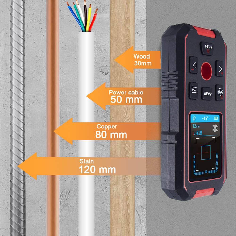 NF-518S Wall Scanner Stud Sensor Stud Detector Beam Detector Laser Rangefinder
