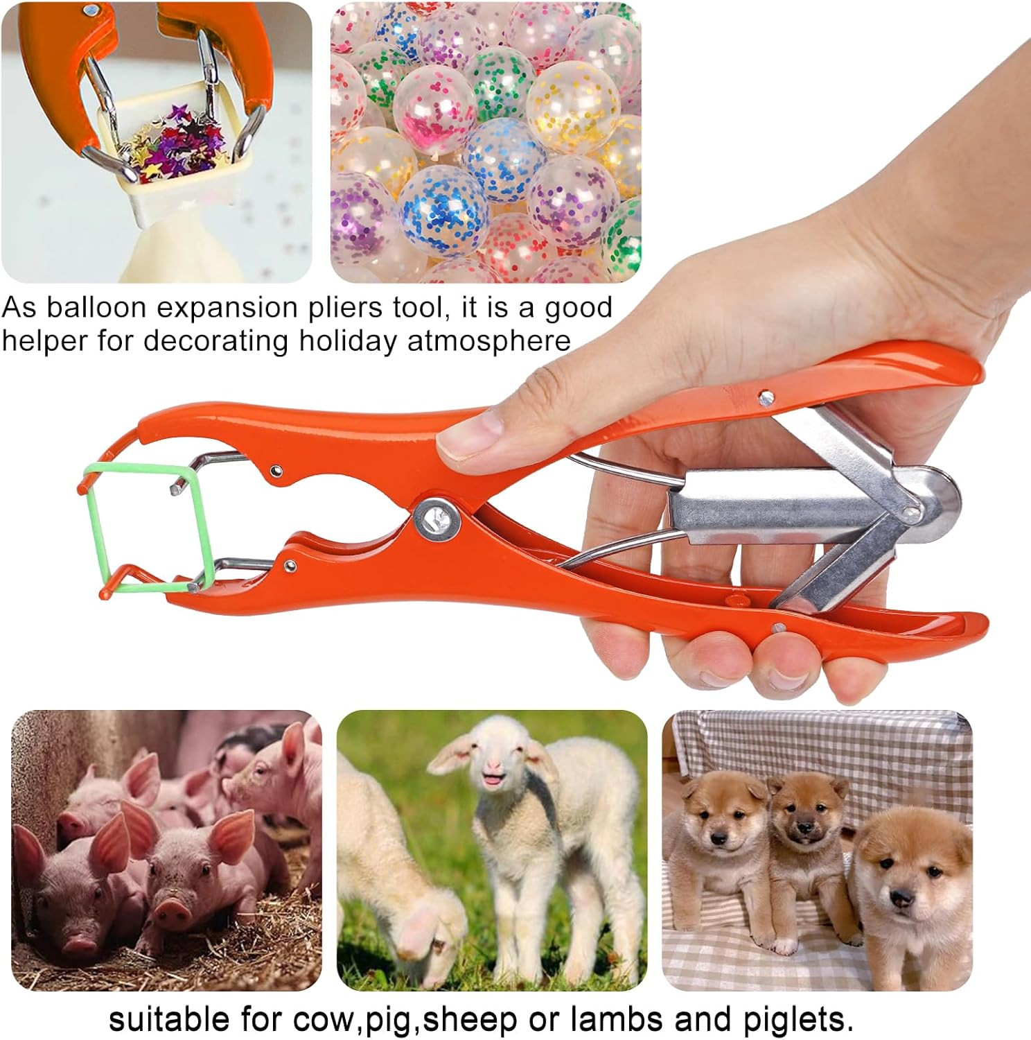 Goat Banding Kit Livestock Castration Bander Castration Tool with 3 Sizes of Ban