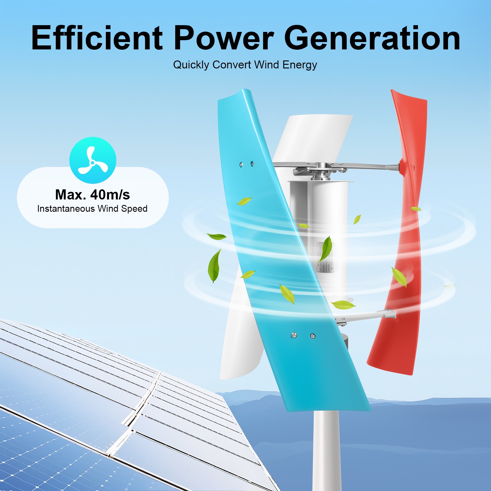 DC 3 Blades Helix Wind Turbine Generator Kit Vertical Axis Wind Power Controller