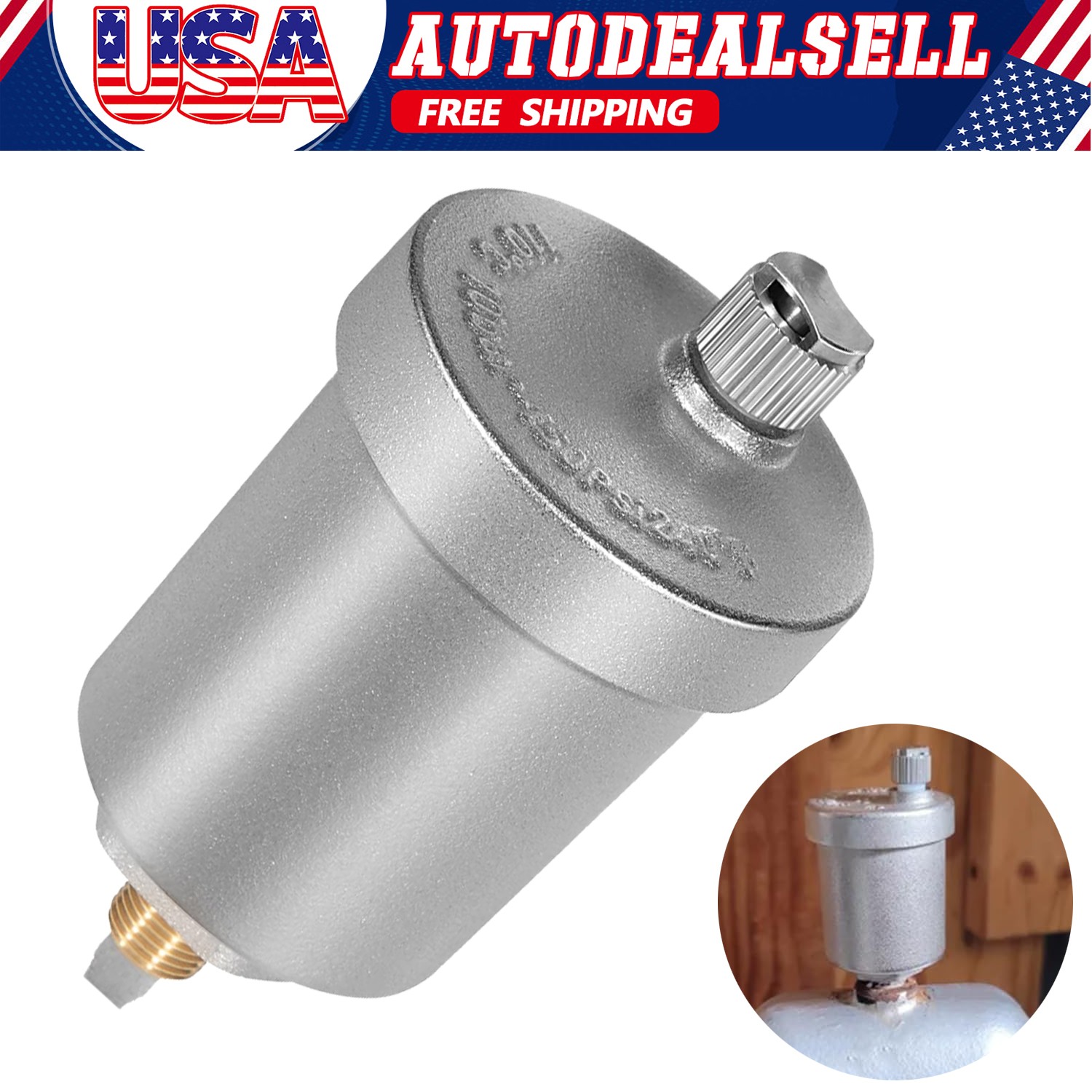 400-4 1/8-Inch NPT Automatic Float Air Vent Valve for Hot Water Heating Systems