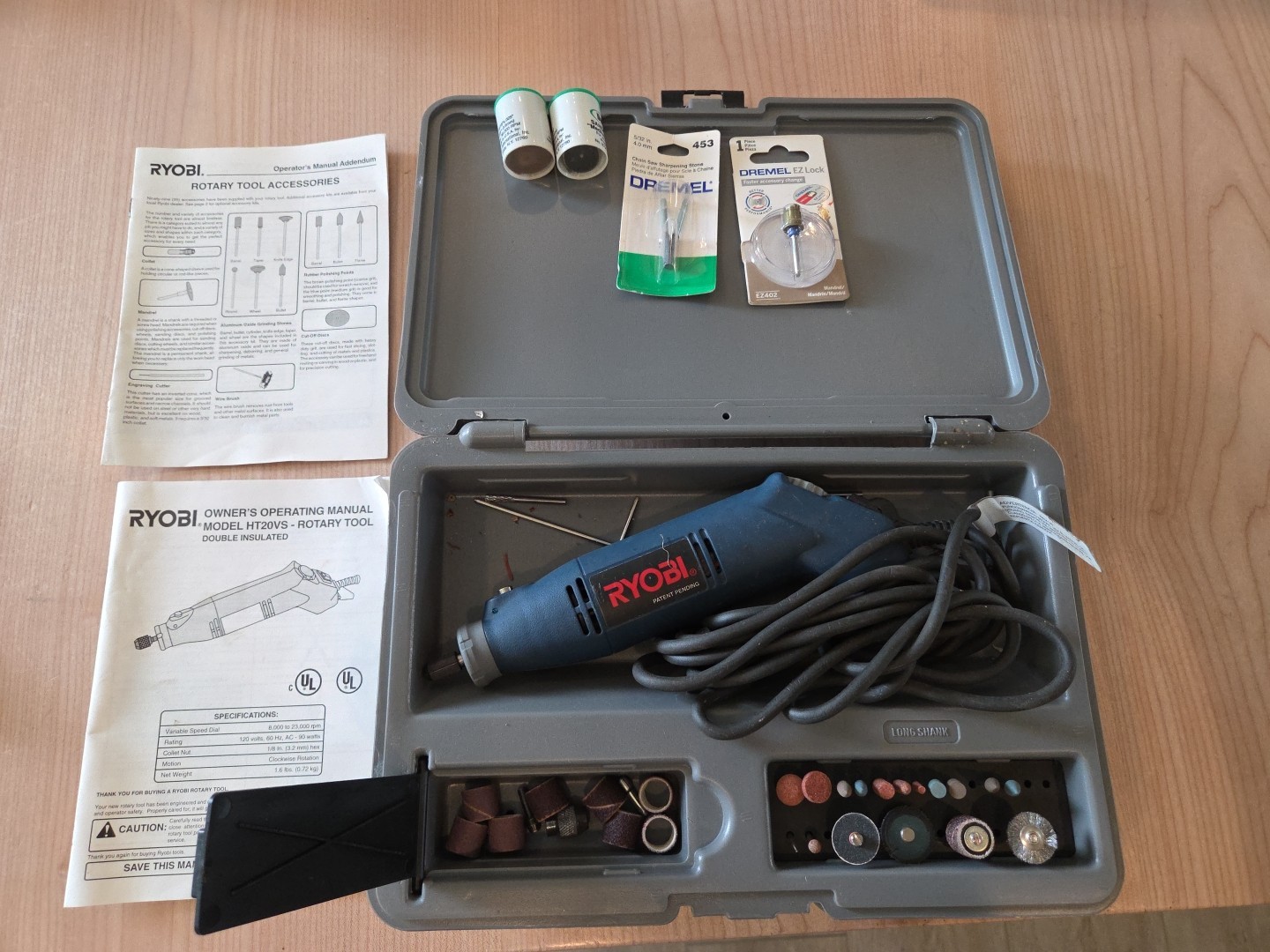 Ryobi Rotary Tool Model HT20VS With Case And Accessories