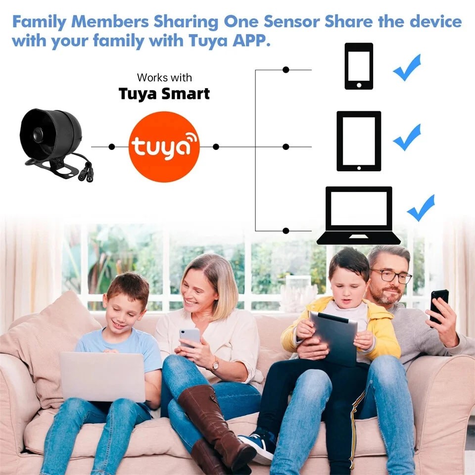 WiFi Security Burglar Alarm Kit Google Home Voice Control Wireless Sensor