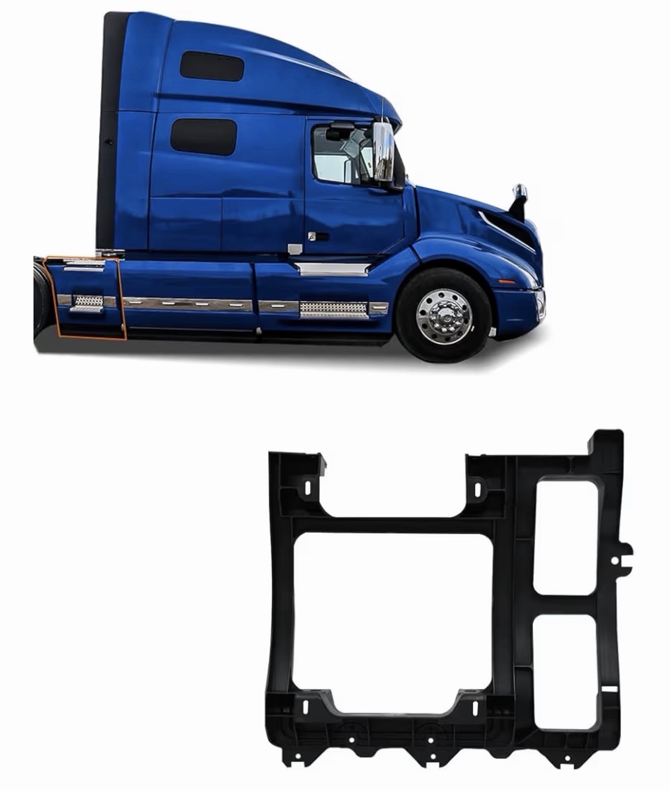 Large Inner Support for Rear Step Fairing Left Compatible with Volvo VNL 2018+