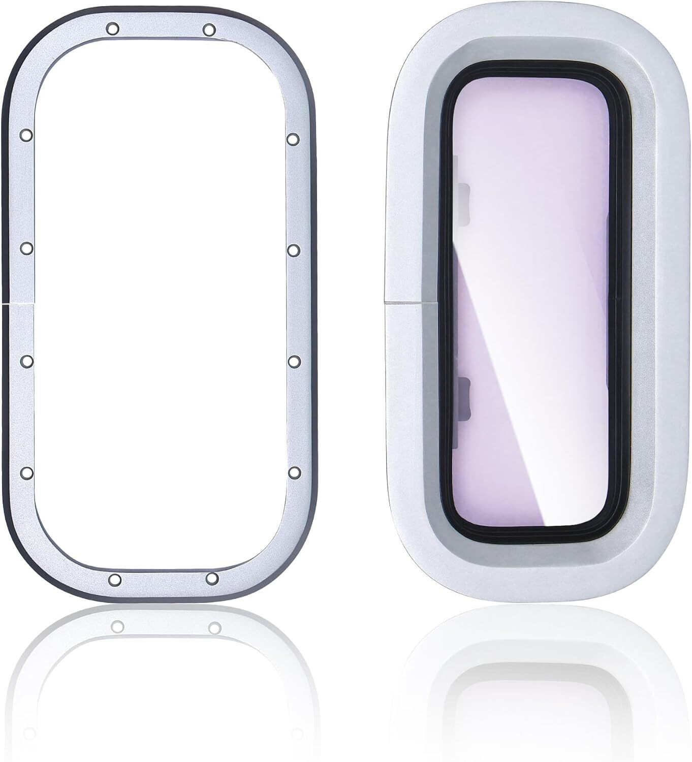 14.5" X 7.6" Anodized Aluminum Push Out Deck Hatch Retangle Boat Porthole Window