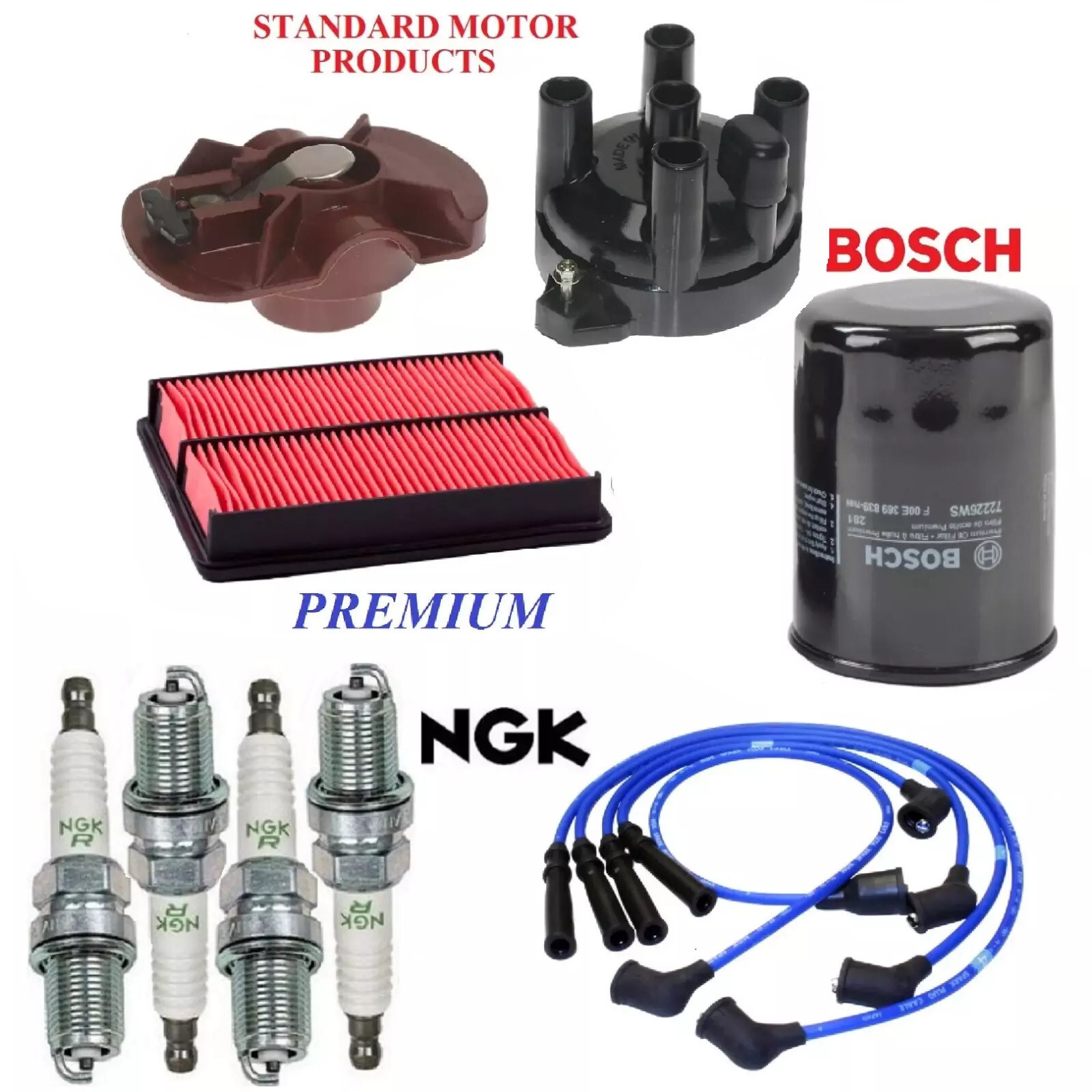 Tune Up Kit Filters Cap Wire Spark Plugs For MAZDA B2600 L4 2.6L 1990-1993