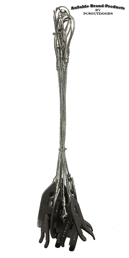 Dozen - AuSable Trap Anchor Cable Stakes 20" Cable Attached Made in the USA