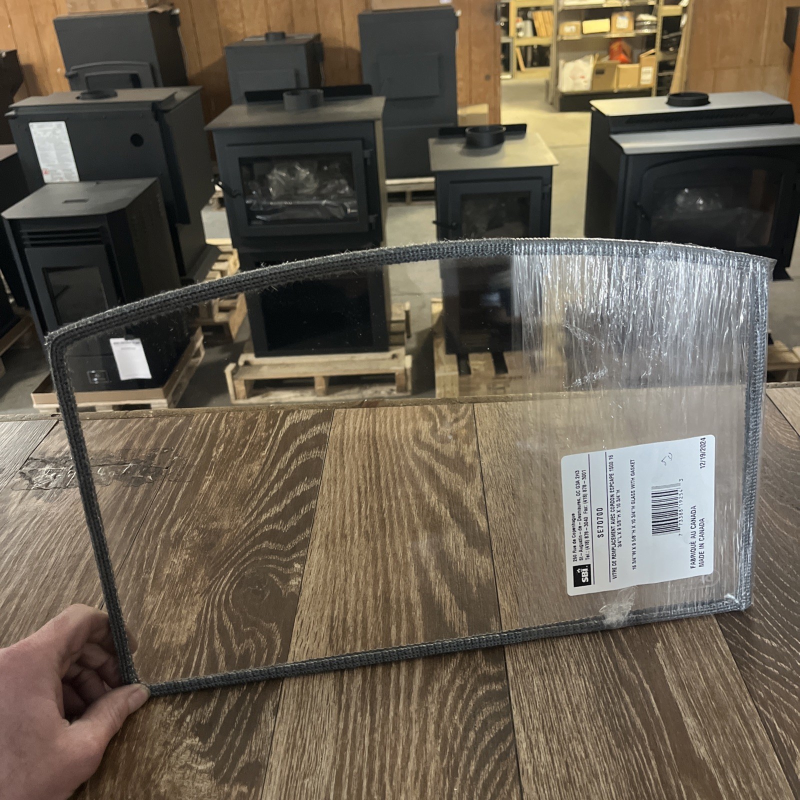 SE70700 Drolet 1500, Blackcomb, Savannah, Columbia Wood Stove Glass 16-3/4”x10-3