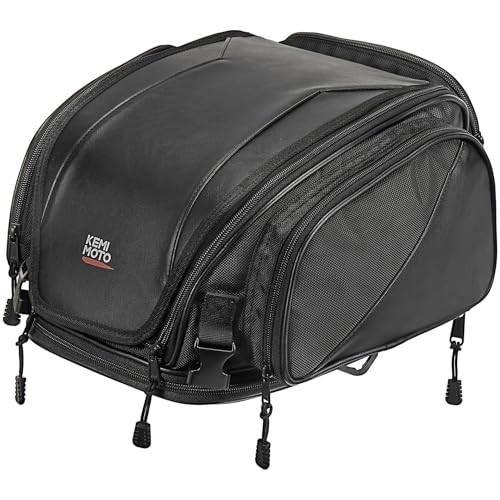 Motorcycle Tail Bag Expandable Sissy bar Motorcycle Luggage Seat Travel 18-22L
