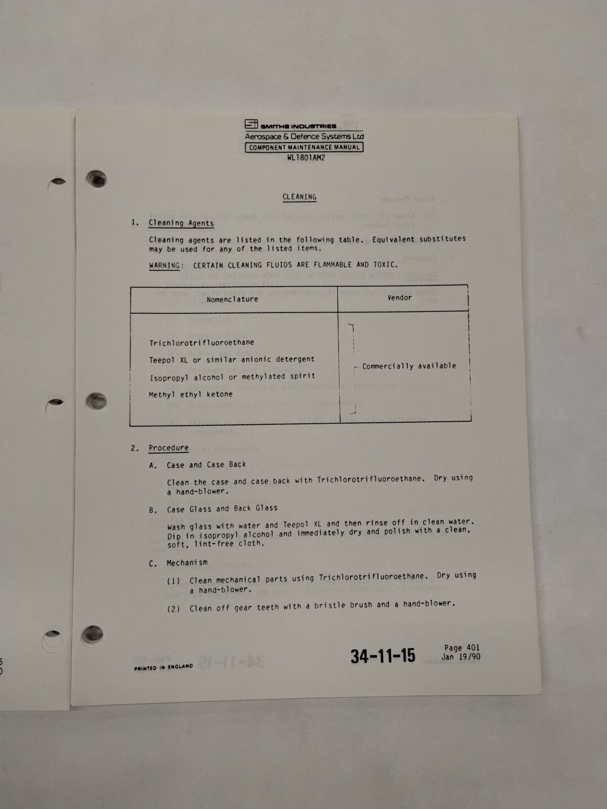 Smiths Industries Counter/Pointer Altimter WL 1801AM2 Maintenance/Parts-Original